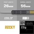 Target šipky Josh Rock 2025 Brass steel 22g