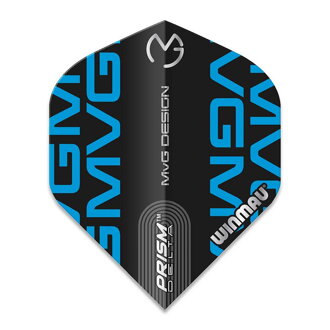 Winmau letky Prism Delta MVG Black & Blue Logo