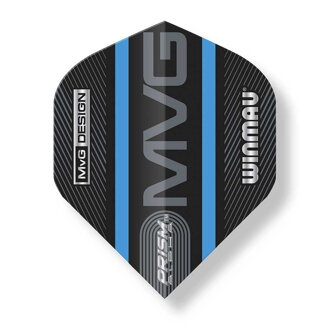 Winmau letky Prism Alpha MVG Black & Blue Logo Stripe