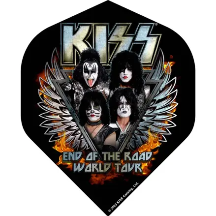 Kiss Dart Flights Official Licensed No.2 Black End of the Road