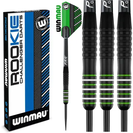 Winmau šipky Rookie Brass Green steel 20g