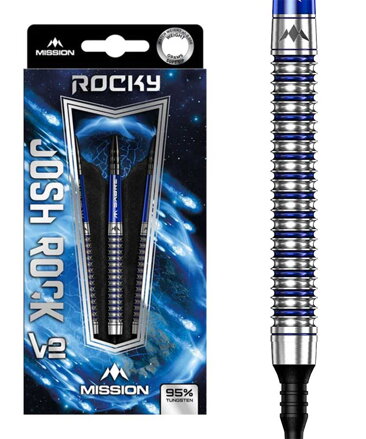 Mission šipky Josh Rock "Rocky" V2 Silver & Blue soft 18g