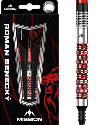 Mission šipky Roman Benecký Black & Red soft 18g