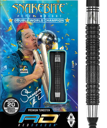 Red Dragon šipky Peter Wright Snakebite Double World Champion SE Black soft 20g