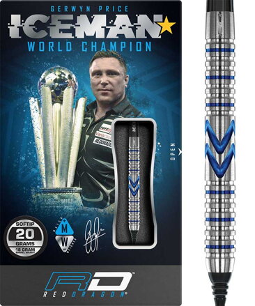 Red Dragon šipky Gerwyn Price Iceman Midnight soft 20g