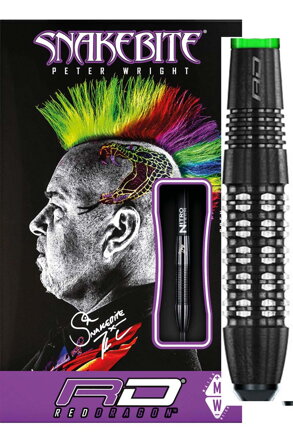 Red Dragon šipky Peter Wright SNAKEBITE Black Stri