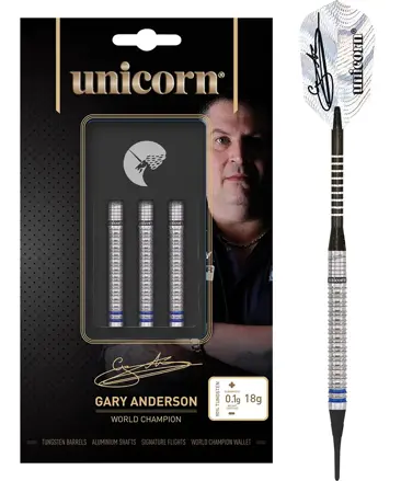 Unicorn šipky WC Gary Anderson soft 18g
