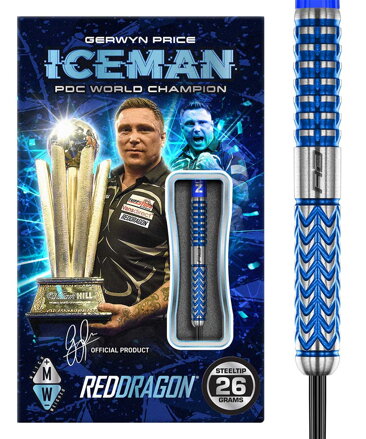 Red Dragon šipky Gerwyn Price Glacier steel 26g
