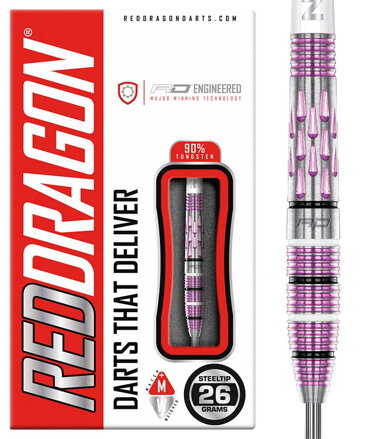 Red Dragon šipky Artura Shocking Pink steel 26g