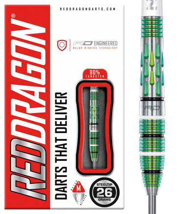 Red Dragon šipky Artura Screamin' Green steel 26g