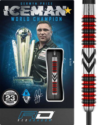 Red Dragon šipky Gerwyn Price Iceman Firebird stee