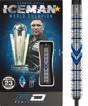 Red Dragon šipky Gerwyn Price Iceman Midnight stee