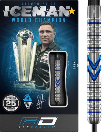 Red Dragon šipky Gerwyn Price Iceman Midnight steel 25g