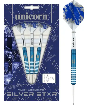 Unicorn šipky Blue Silver Star Gary Anderson 27g