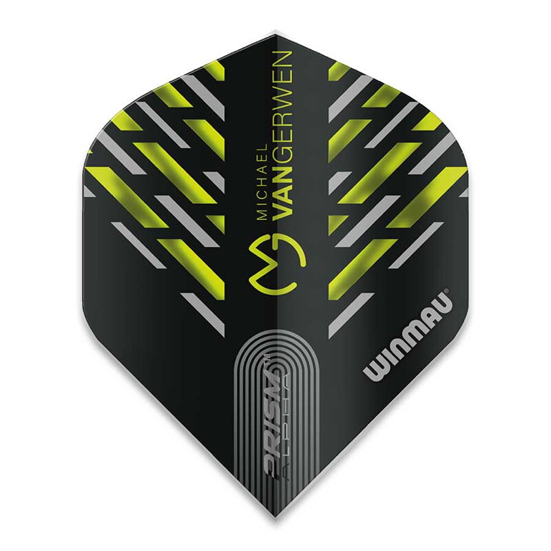 Winmau letky Prism Alpha MvG Black, Green & Grey Chevron