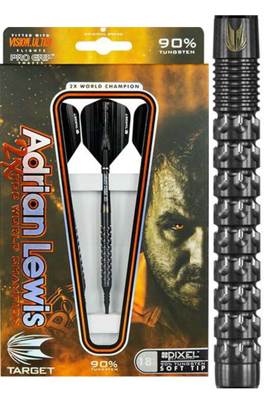 Target šipky Adrian Lewis pixel black 18g soft