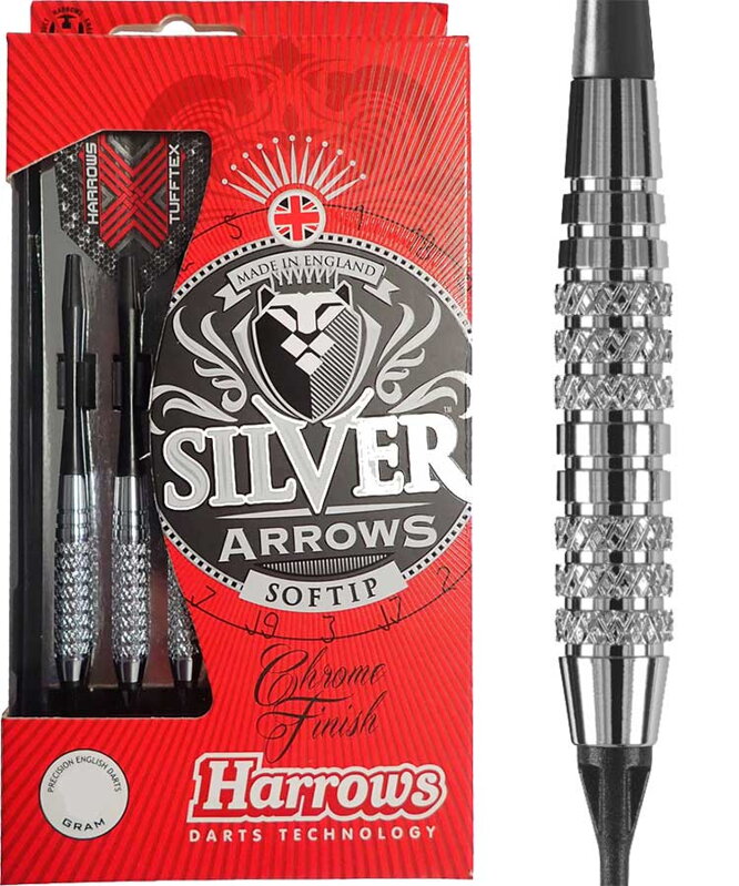 Harrows šipky Silver Arrows soft 16g K2