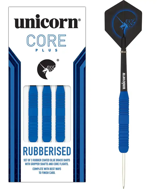 Unicorn šipky Core Plus Rubberised Blue steel 25g