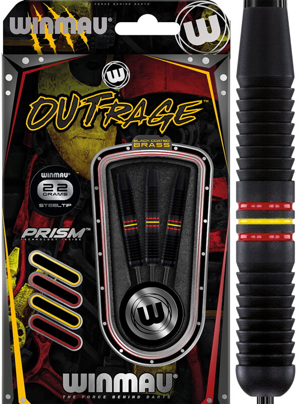 Winmau šipky Outrage steel 22g