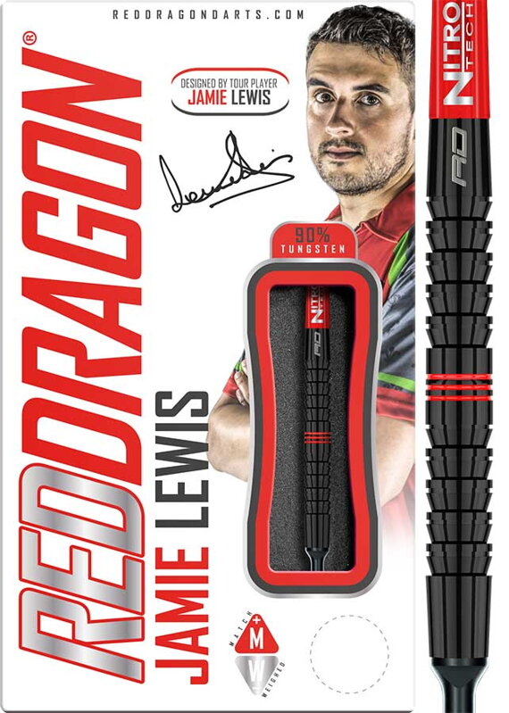 Red Dragon šipky Jamie Lewis soft 22g