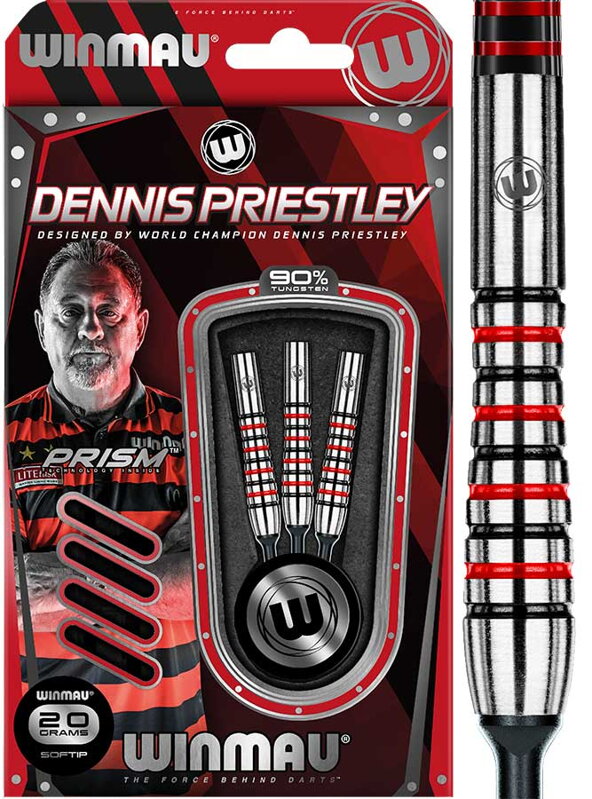 Winmau šipky Dennis Priestley soft 20g