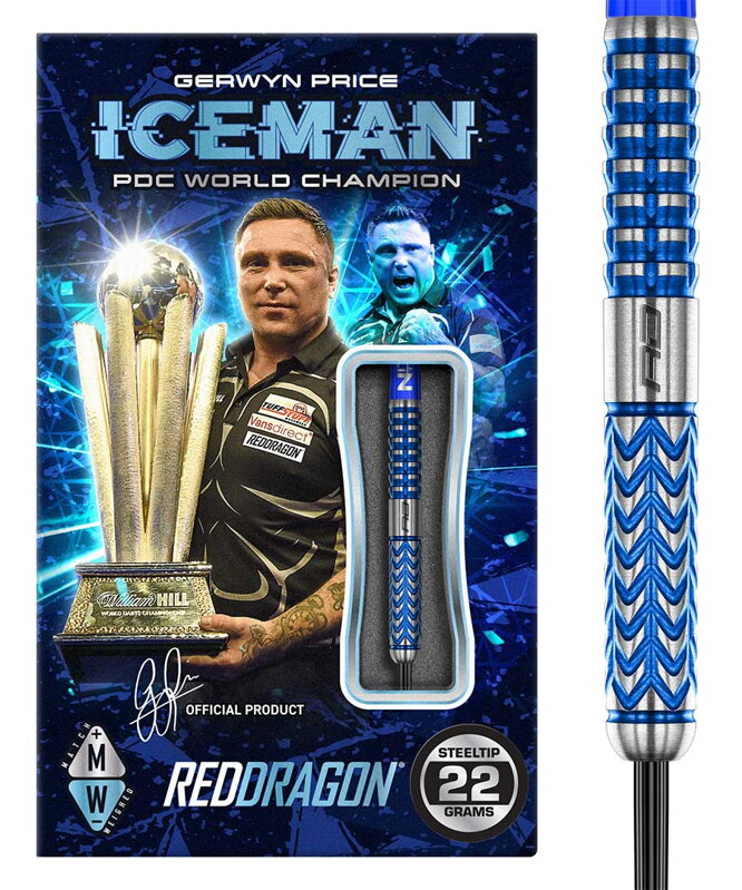 Red Dragon šipky Gerwyn Price Glacier steel 22g