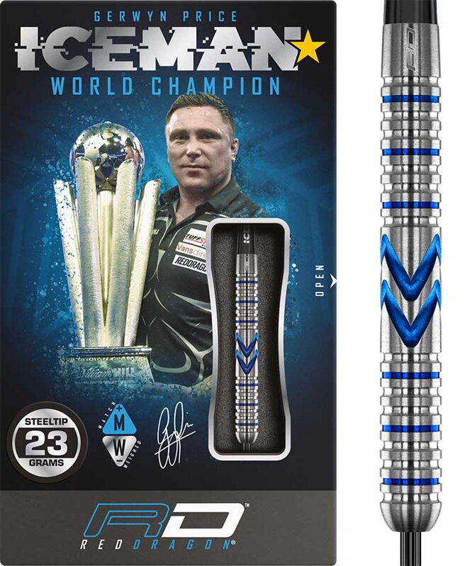 Red Dragon šipky Gerwyn Price Iceman Midnight steel 23g