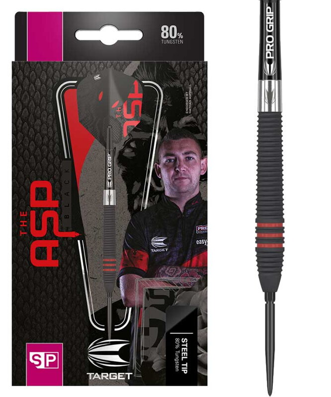 Target šipky Nathan Aspinall Black 80% SP Steel 24
