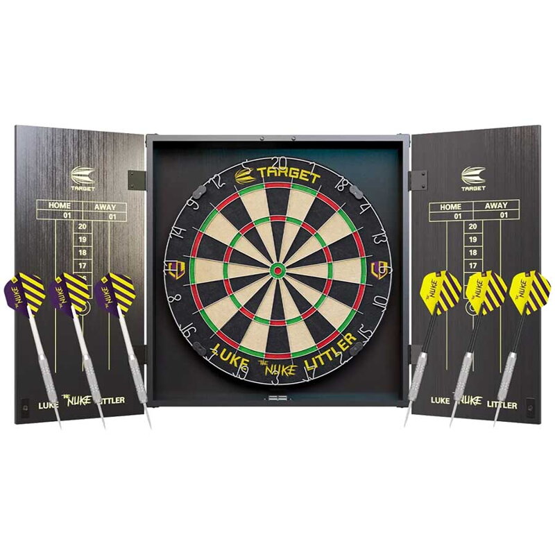 Target Cabinet and Dartboard Set Luke Littler Target Cabinet and Dartboard Set Luke Littler